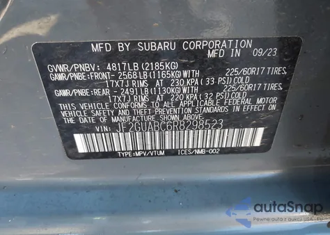 2024 Subaru Crosstrek from USA, damaged, VIN JF2GUABC6R8298523